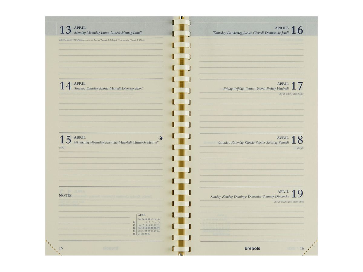 BREPOLS Agenda Interplan 2026 0.736.9900 1S/1P Rempl. chamois 8.9x16cm (5412303105217)