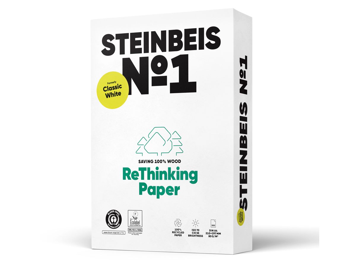 STEINBEIS No. 1 Papier à copier A4 88334293 80g, recycling 500 feuilles (4260074845006)