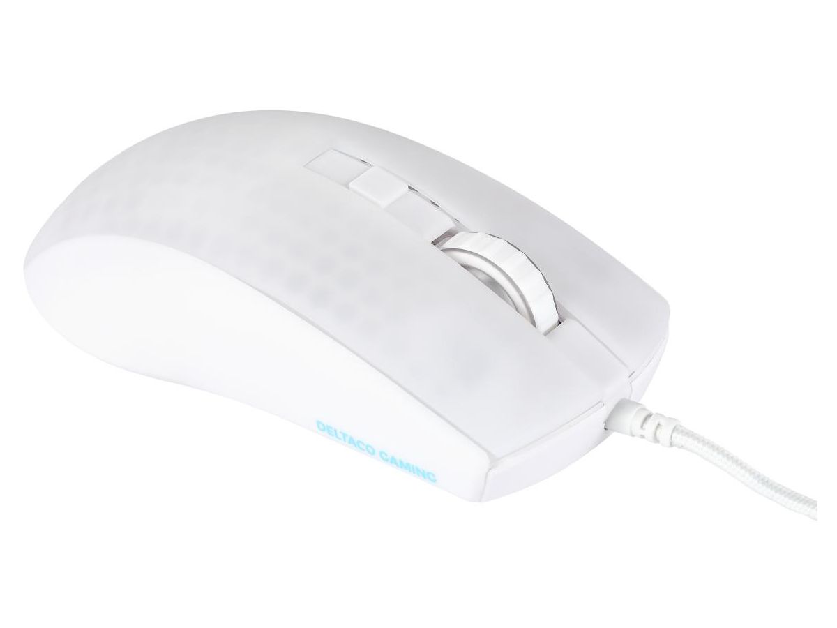 DELTACO Ultralight Gaming Mouse, RGB GAM-144-W Semi-Transparent, WM87,White (7333048058607)