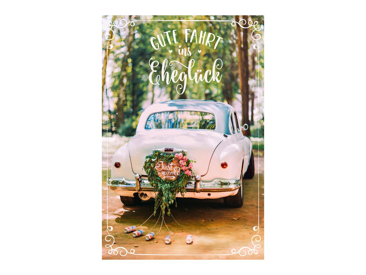 ABC Biglietto di matrim. B6 51540 Cuore di fiore d'auto (7611119211374)