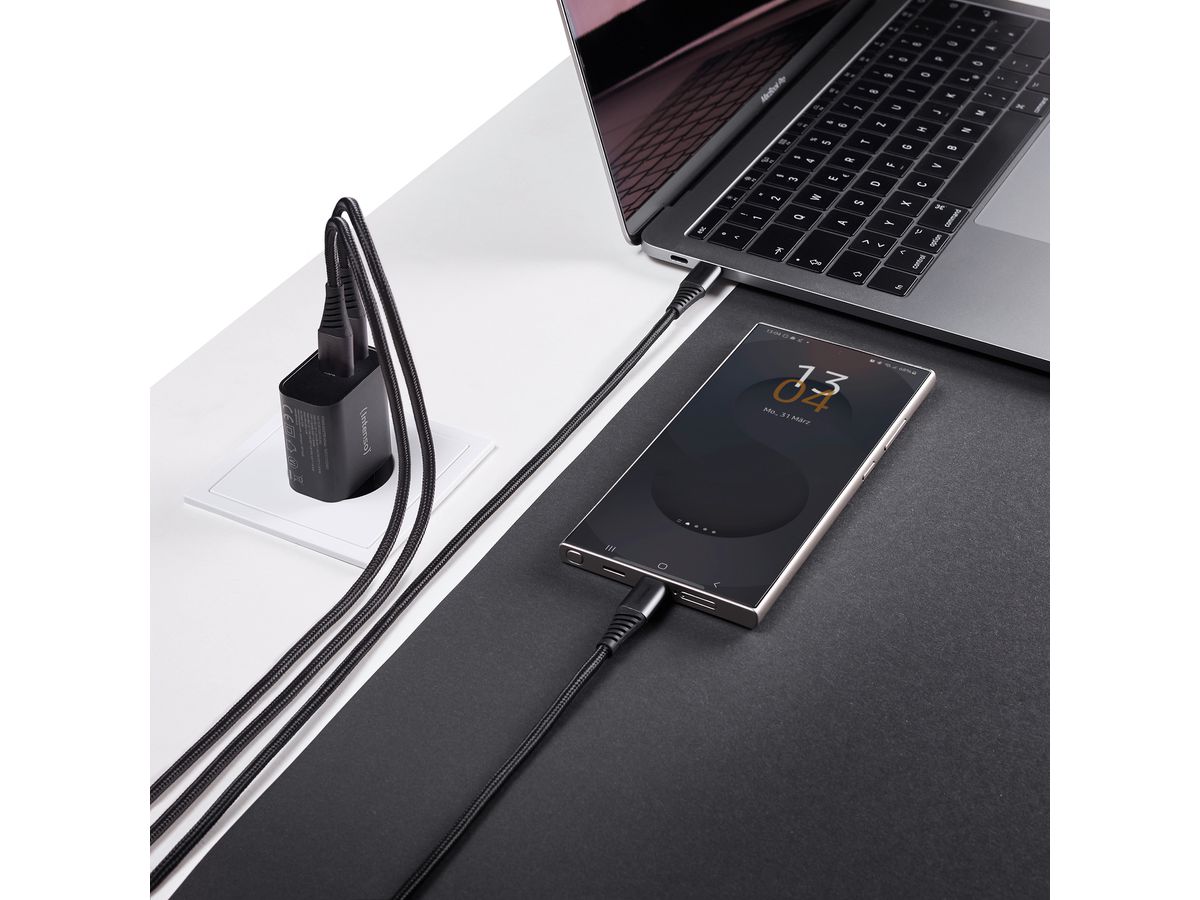 INTENSO Power Adapter W30AC Charger 7803010 30W, USB-A & USB-C black (4034303035915)