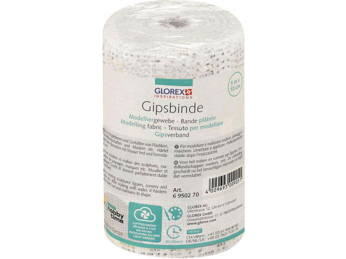 GLOREX Bande de plâtre 10cmx5m 6950270 Tissu de modelage (4009693009051)