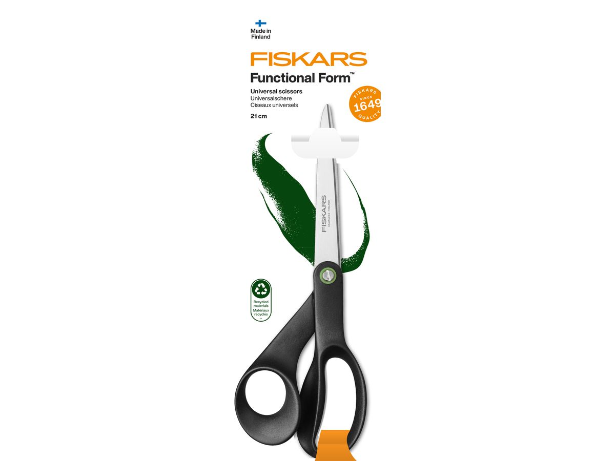 FISKARS Schere Recycling 21cm 1074547 schwarz, Rechtshänder (6424002019374)