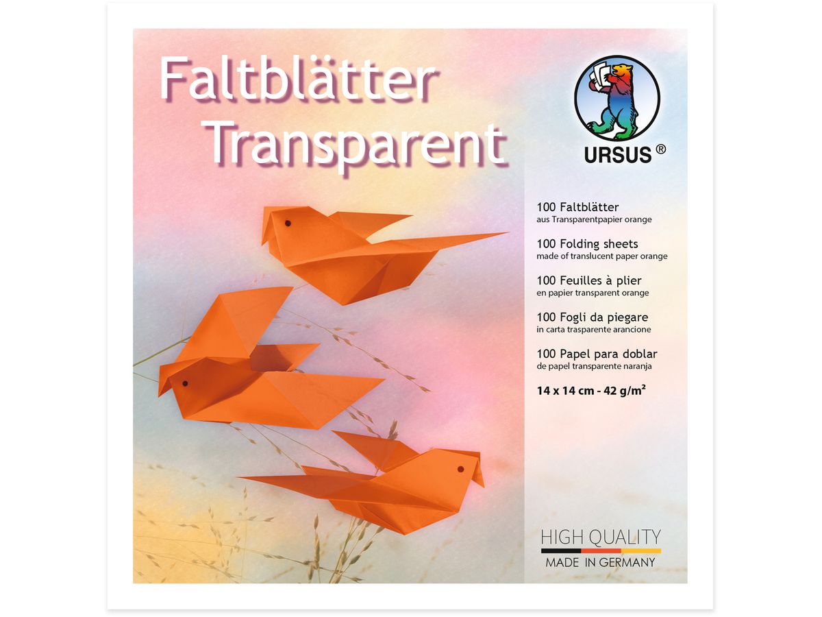 URSUS Feuilles à plier 14x14cm 2536141 orange 100 feuilles (4008525253105)