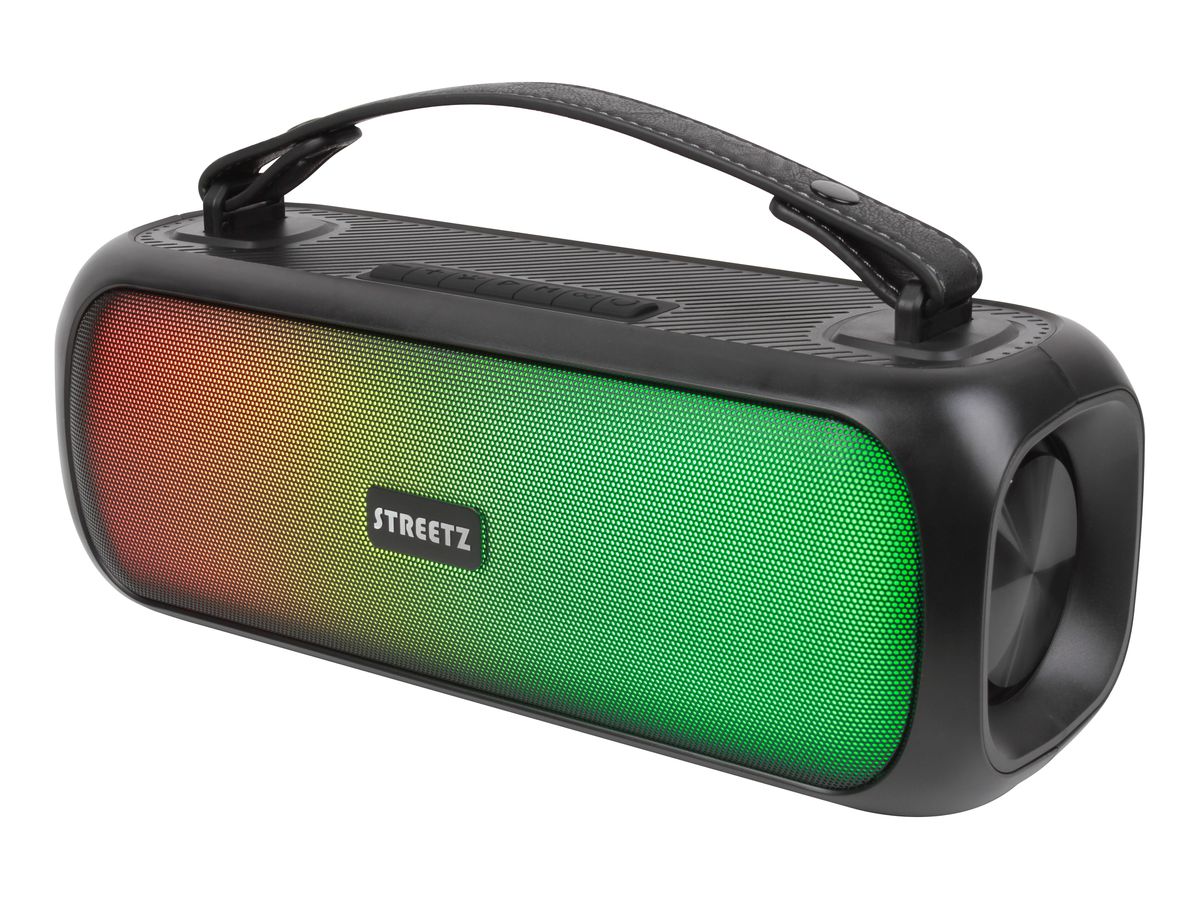 STREETZ BT Boombox 2x7.5 W CMB-110 Black,AUX,USB flash,LED,IPX5 (7333048057471)