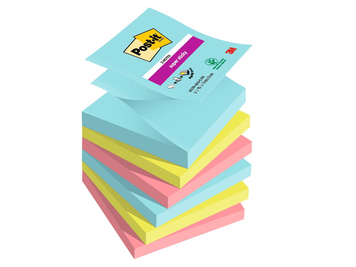 POST-IT Super Sticky Z-Notes 76x76mm R3306SSCO Cosmic 3 colori 6x90 fogli (0076308871680)