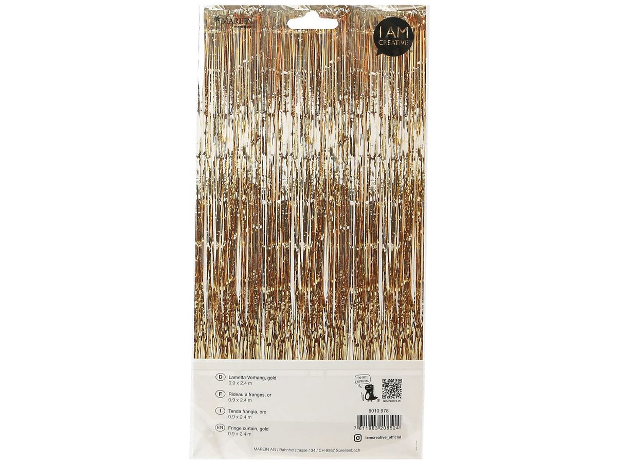 I AM CREATIVE Lametta Vorhang, 0.9x2.4 m 6010.978 gold (7611983208524)