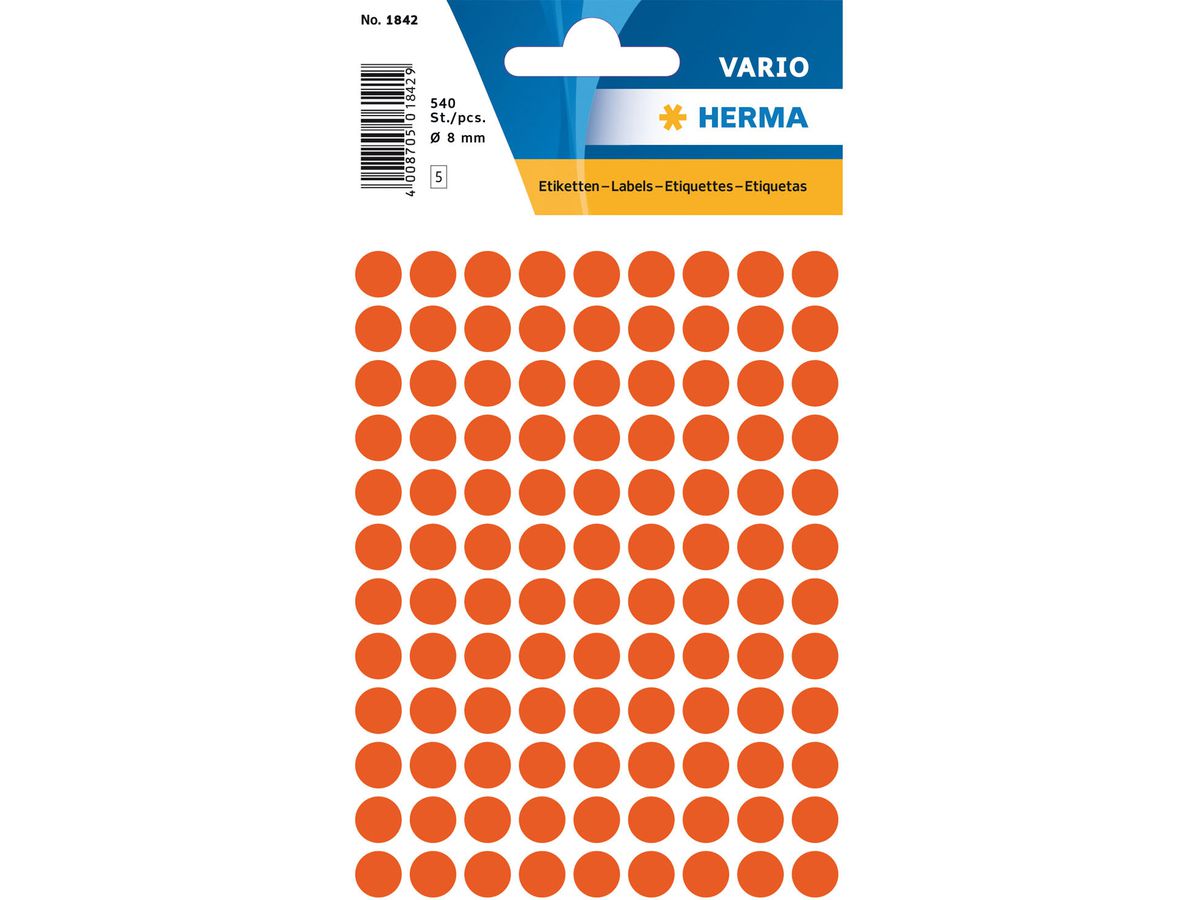 HERMA Marqueurs 8mm 1842 rouge 540 pcs. (4008705018425)