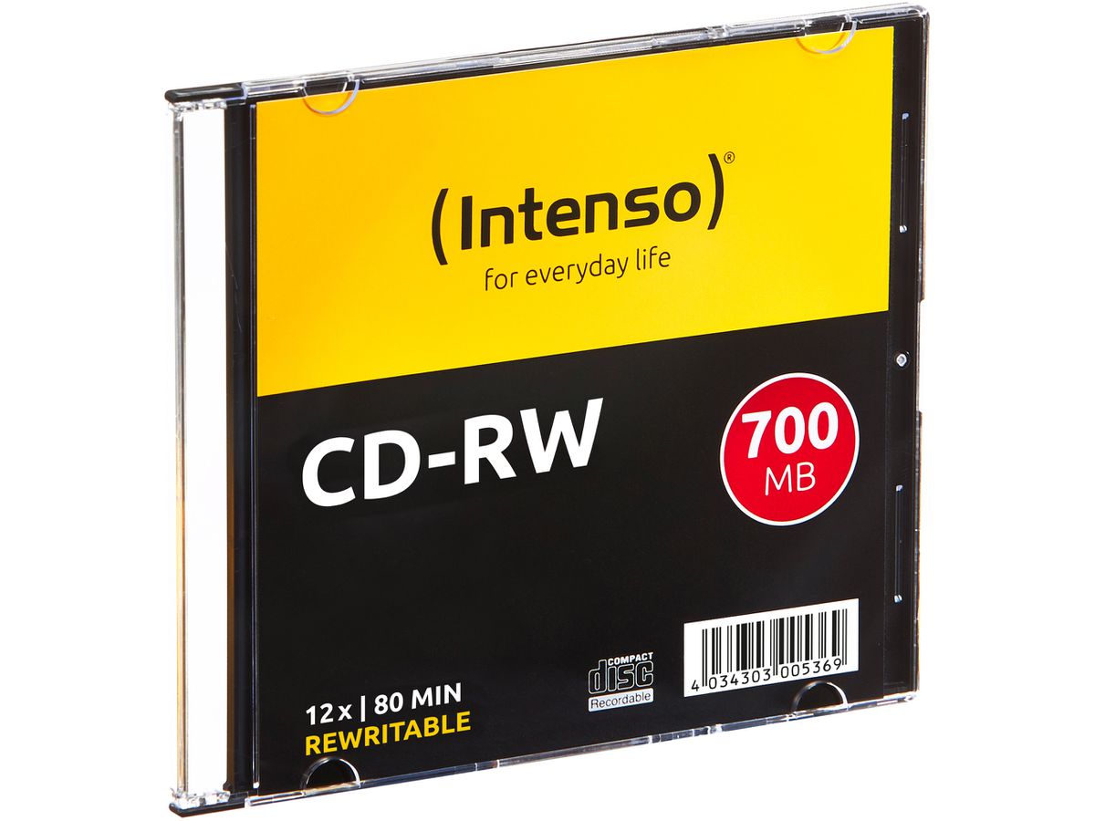 INTENSO CD-RW Slim 80MIN/700MB 2801622 12x 10 Pcs (4034303005376)