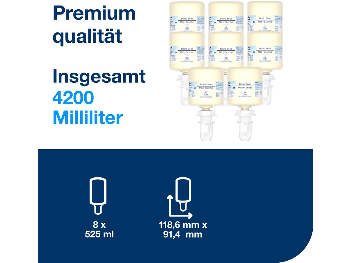 TORK Savon liquide mini S4 425502 nacre, pH-neutral 525ml (7322541450155)