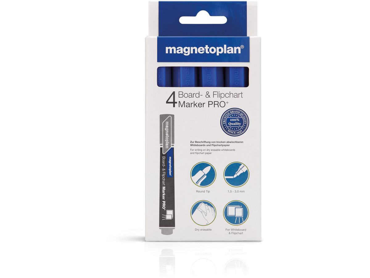 MAGNETOPLAN Marker combiné Pro+ 1228103 bleu 4 pcs. (4013695024806)