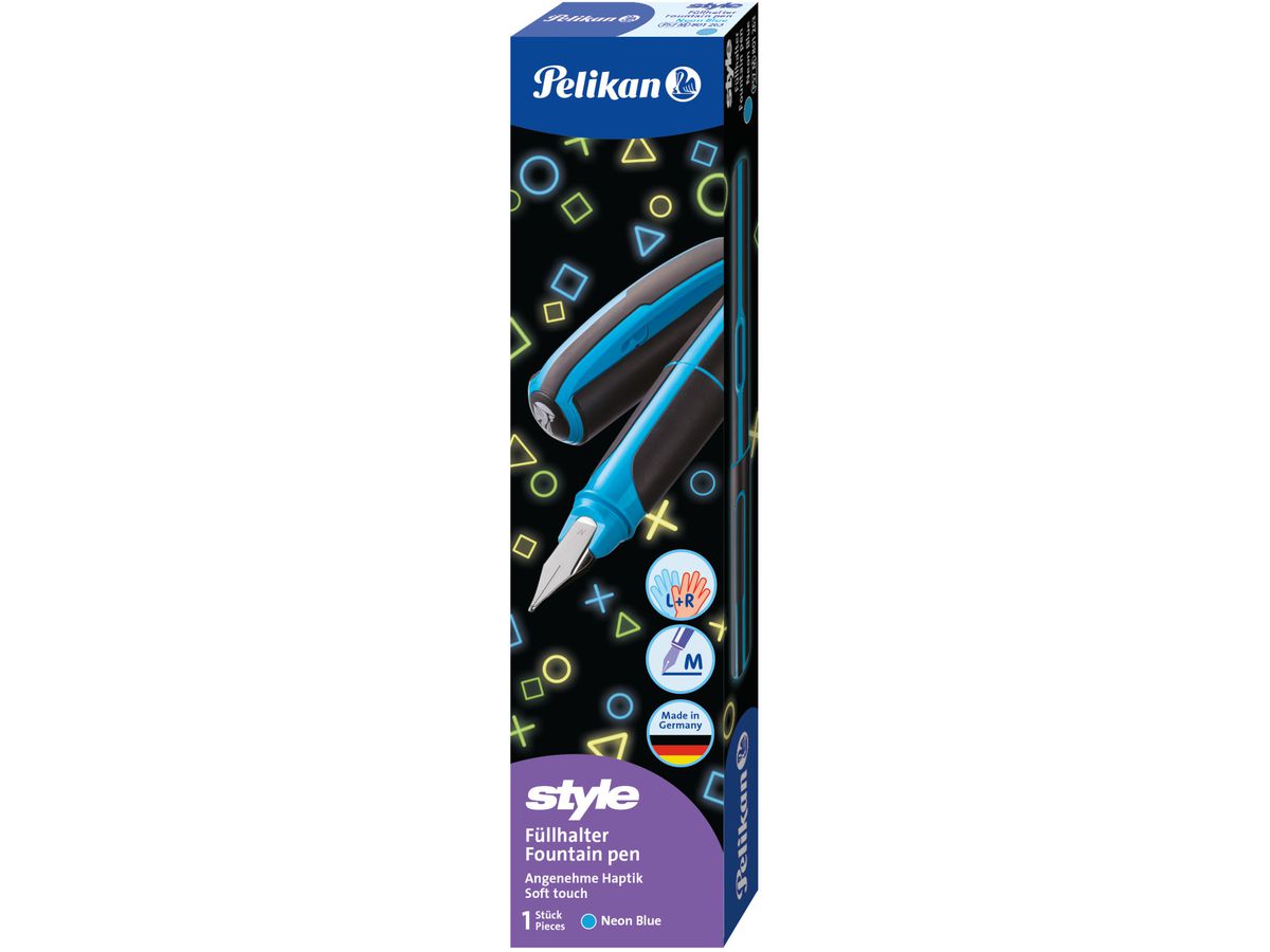 PELIKAN Stylo plume Style M 801263 neon bleu (4012700801265)