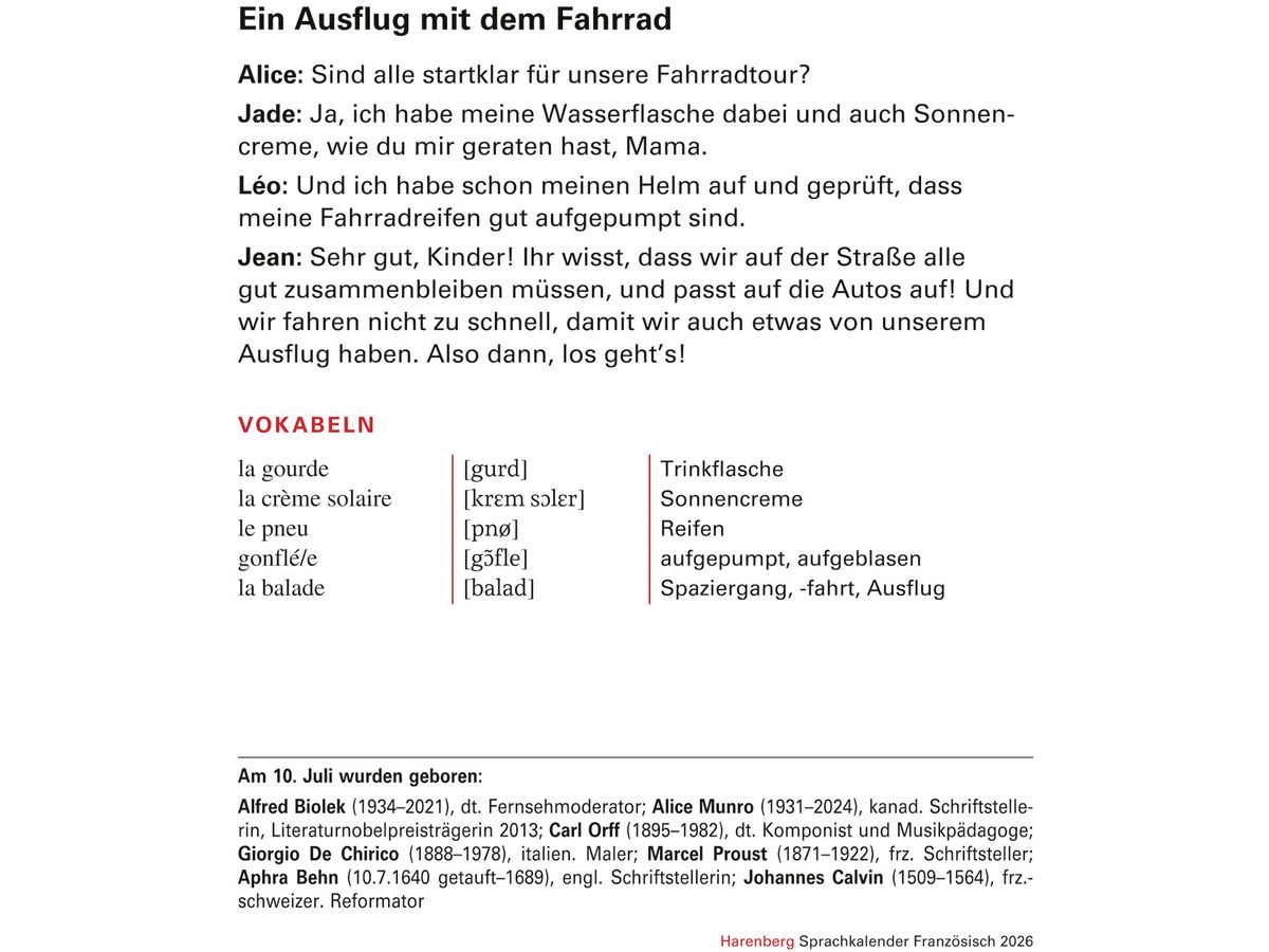 HARENBERG Abreisskalender 2026 2110900+26 Französisch DE, FR 12.5x16cm (9783840035845)
