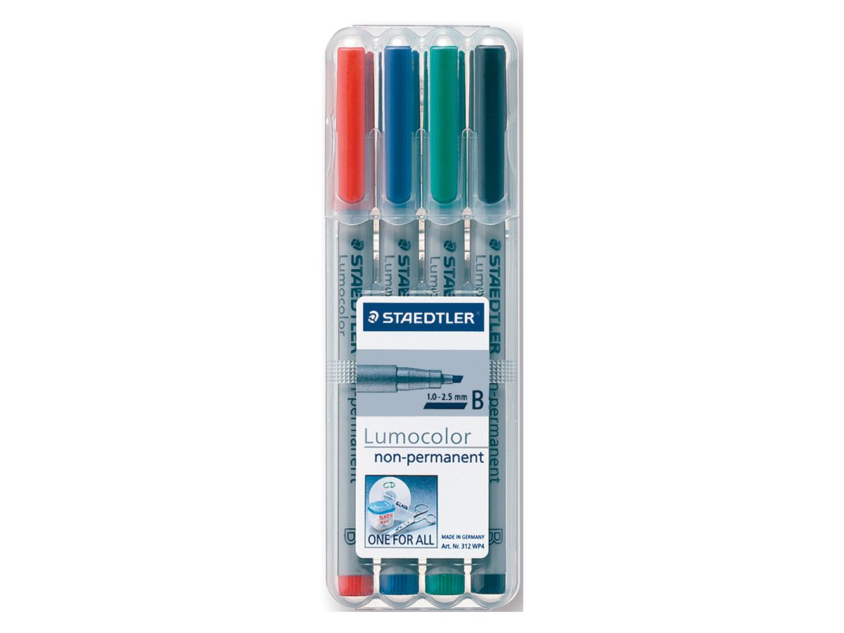 STAEDTLER Lumocolor non-perm. B 312 WP4 4 Farben ass. (4007817304211)