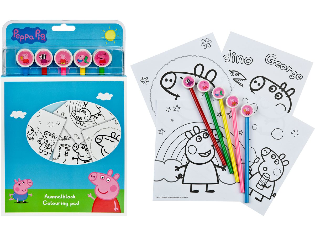 UNDERCOVER Bloc de coloriage avec 5 cray PIGP1300 Peppa Pig (4043946296775)