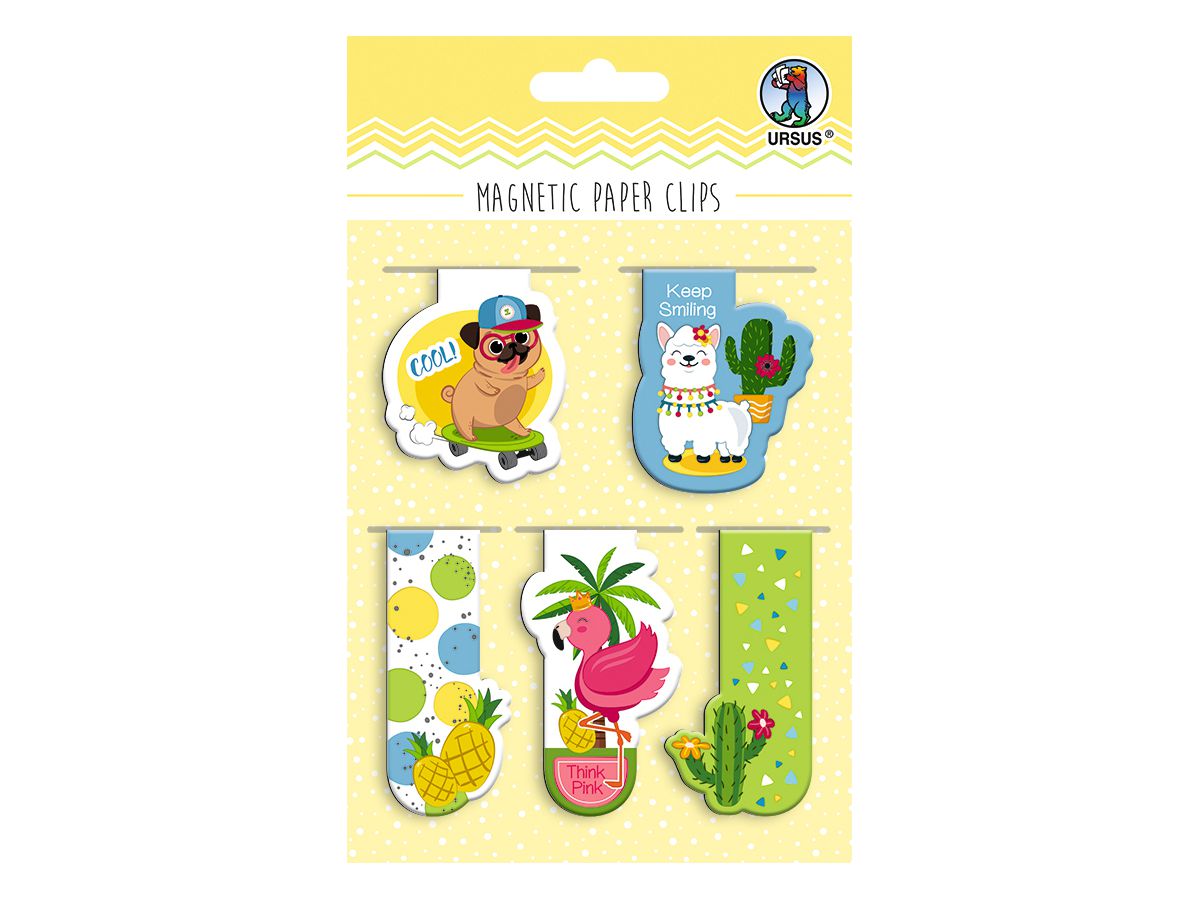 URSUS Magnetic Paper Clips Funky 43000002 4.5-6.5cm 5 pezzi (4008525238232)