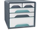 CEP Schubladenbox Smoove Riviera 1072136301 5 Schubladen grau/ weiss/mint (3462159020334)