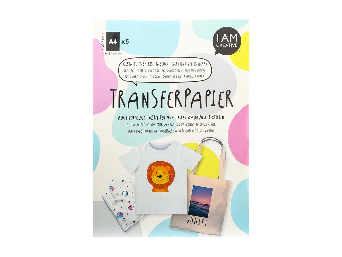 I AM CREATIVE Film à repasser A4 4010.54 textiles clairs 5 feuilles (7611983222704)