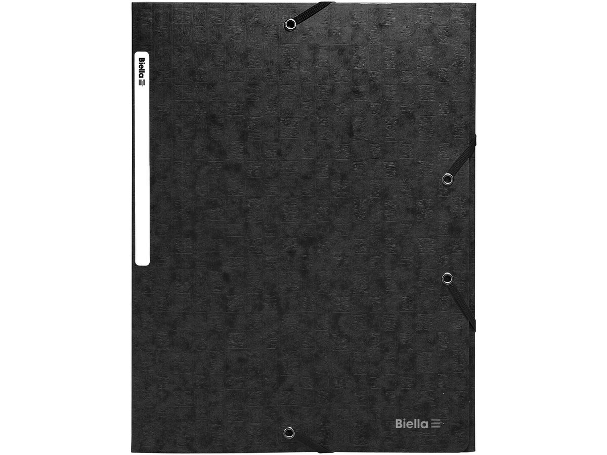 BIELLA Gummibandmappe A4 17840002U schwarz, 590gm2 220 Bl. (7611365252510)