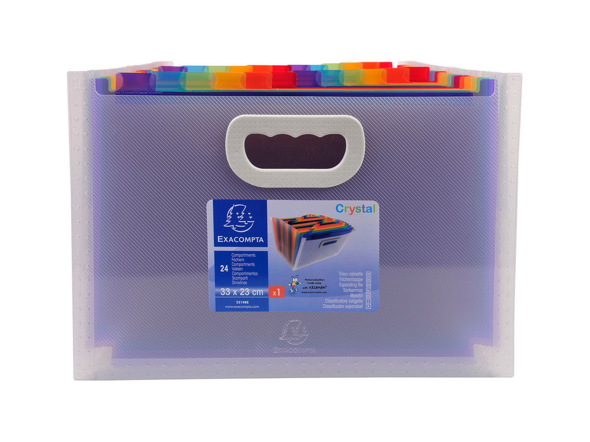 EXACOMPTA Cartella archivio Crystal A4 55198E trasparente 24 comp. (3130630551980)