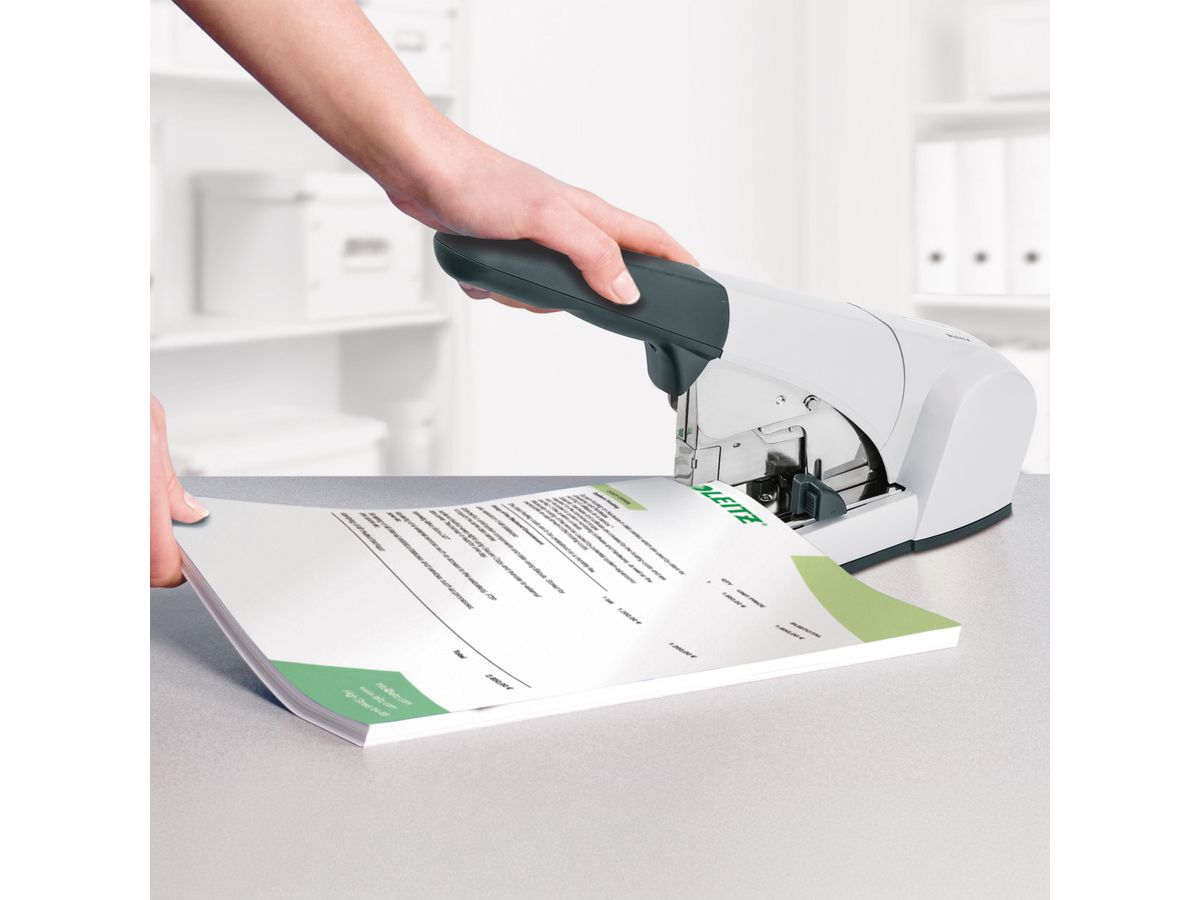 LEITZ Heftgerät Heavy Duty 5553 55530084 hellgrau 120 Blatt (4002432371129)