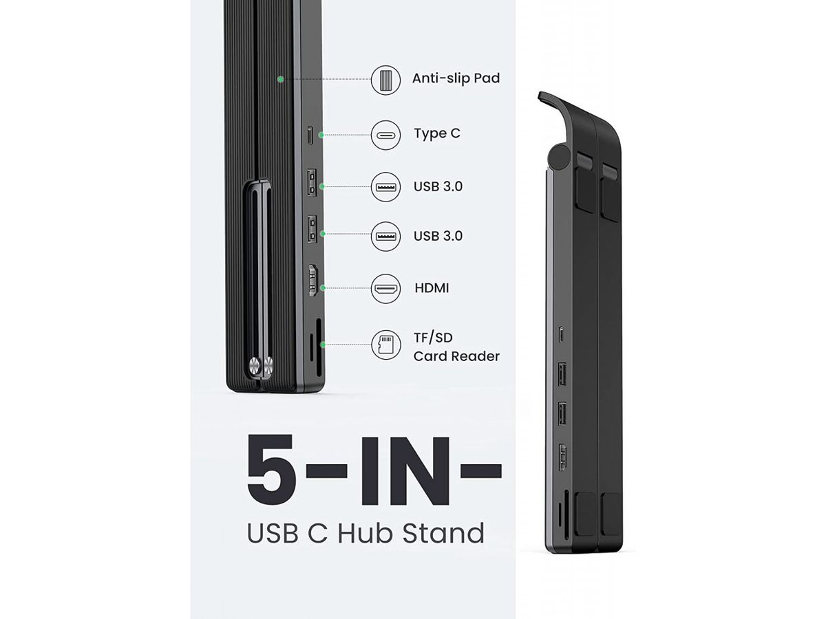 UGREEN Dock.Station Noteb. Stand (BB) 80551 HDMI,2xUSB-A,USB-C,SD TF,Bl. (6957303885510)