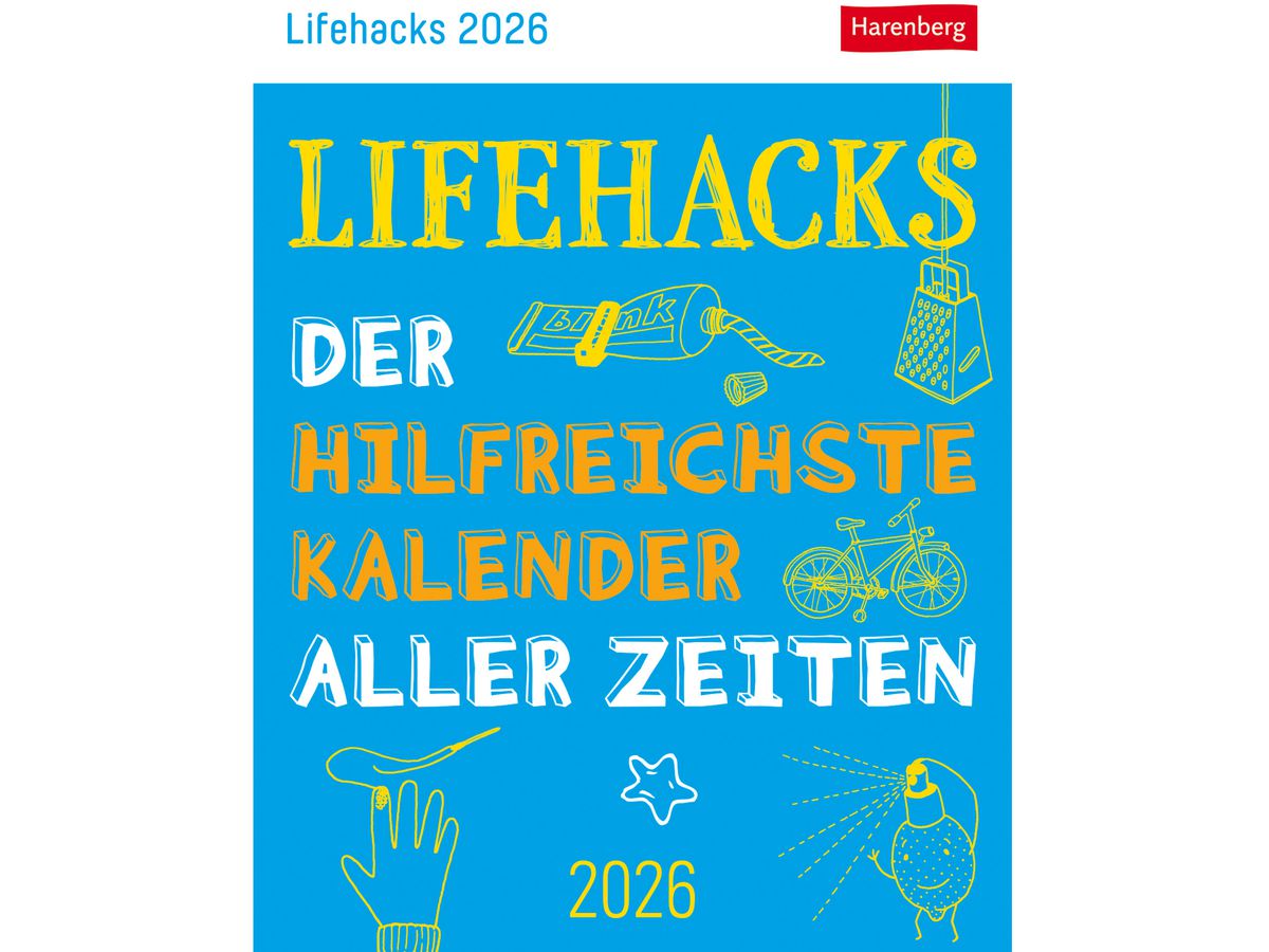 HARENBERG Abreisskalender 2026 3309949+26 Lifehacks DE 11x14cm (9783840036484)