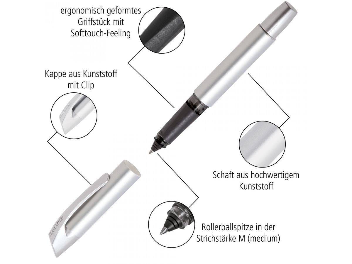 ONLINE Patrone Tintenroller 0.7mm 61152/3D Soft Black (4014421611529)