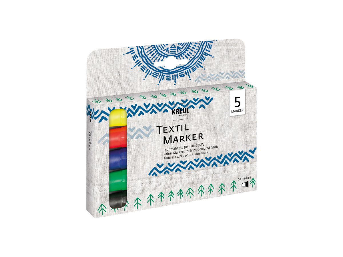 KREUL Textil Marker medium 90710 5er Set (4000798907105)