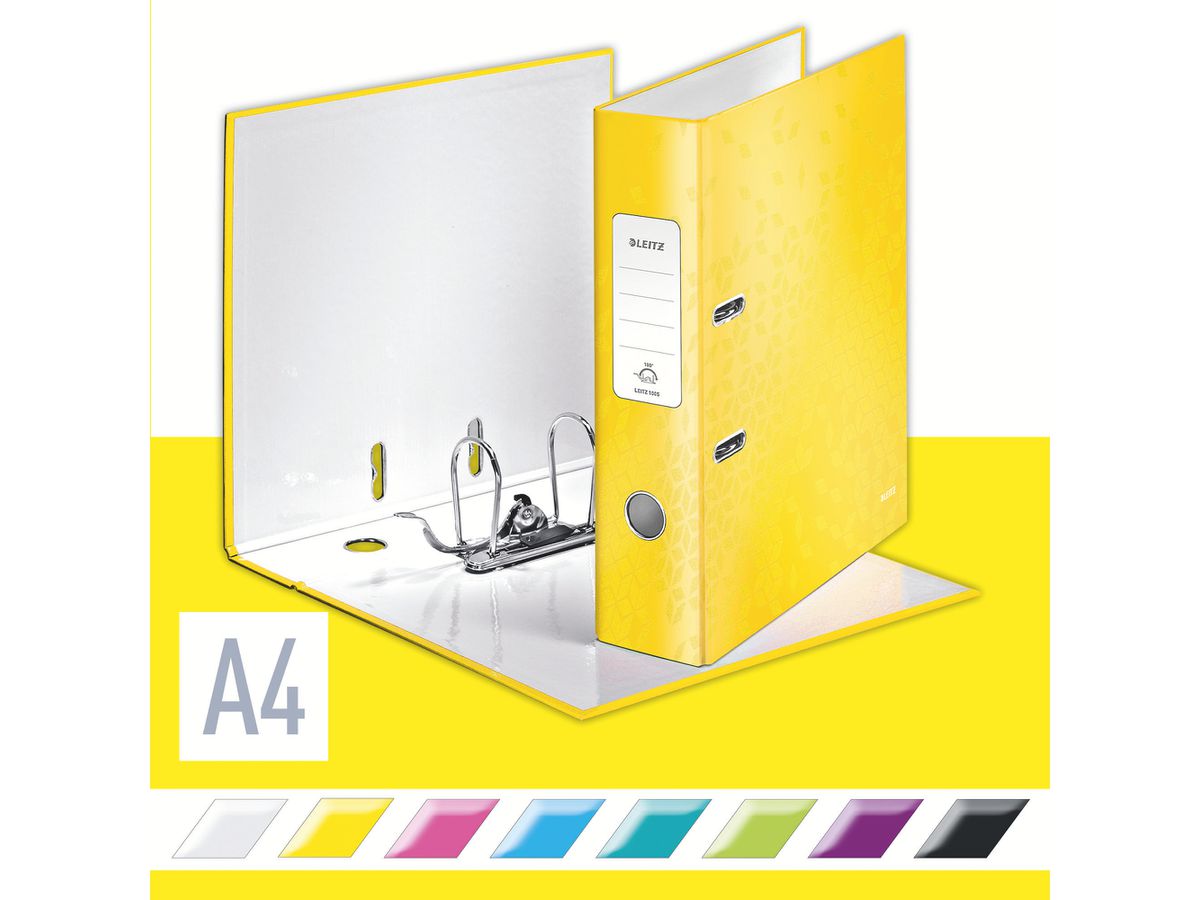 LEITZ Classeur WOW 180° 8cm 1005-00-16 jaune A4 (4002432120406)