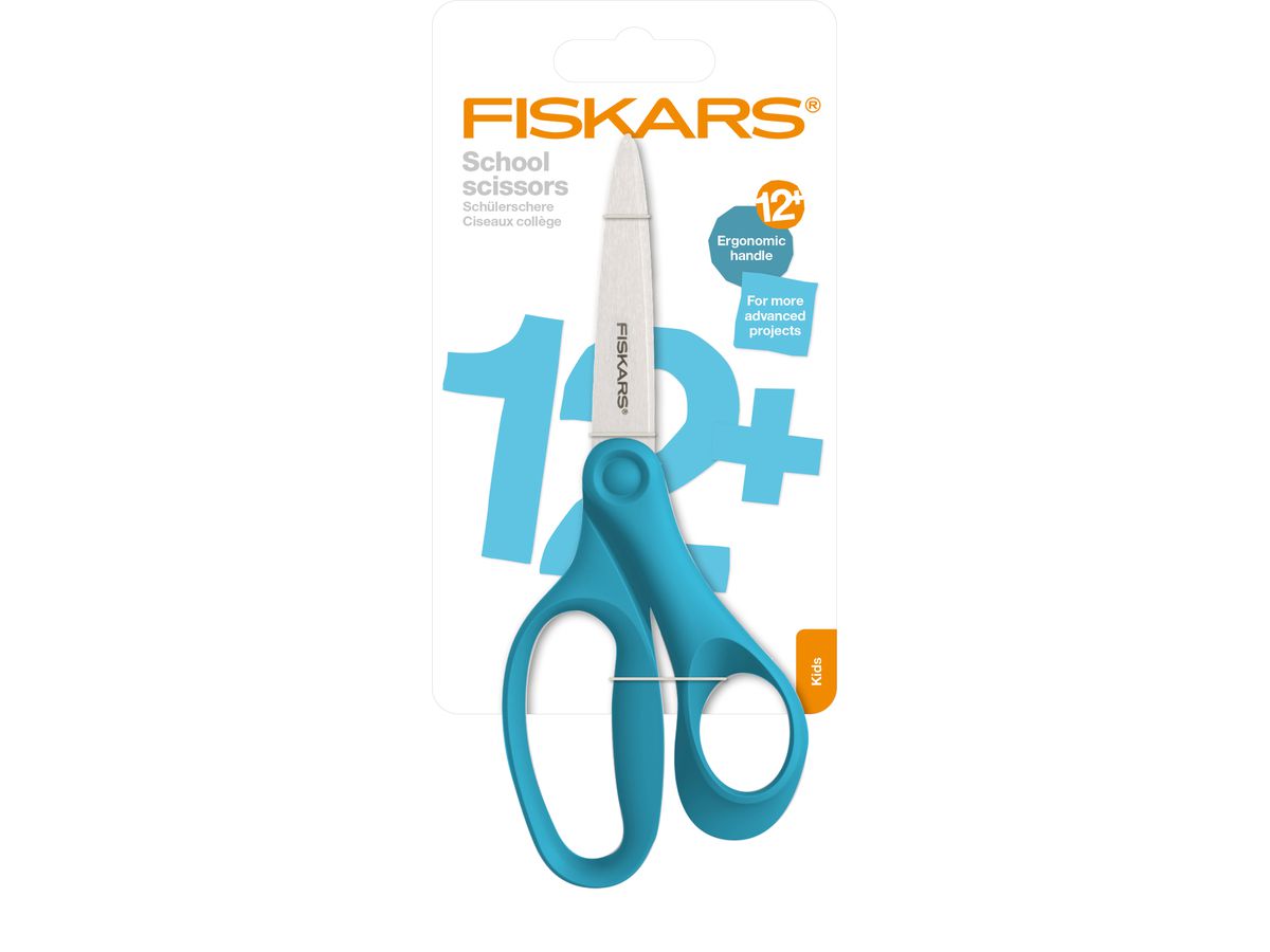 FISKARS Ciseaux d'école 18cm 1067855 turquoise, droitiers (6424002017370)