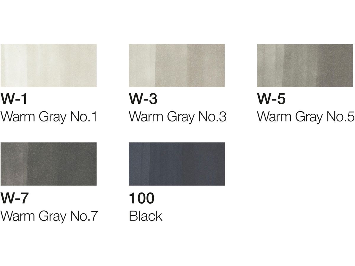 COPIC Marker Ciao 22075565 5+1 Set Warm Grey (4013695261737)