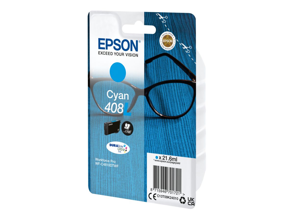 EPSON Cart. d'encre 408L cyan T09K24010 WF-C4810DTWF 1700 pages (8715946701721)