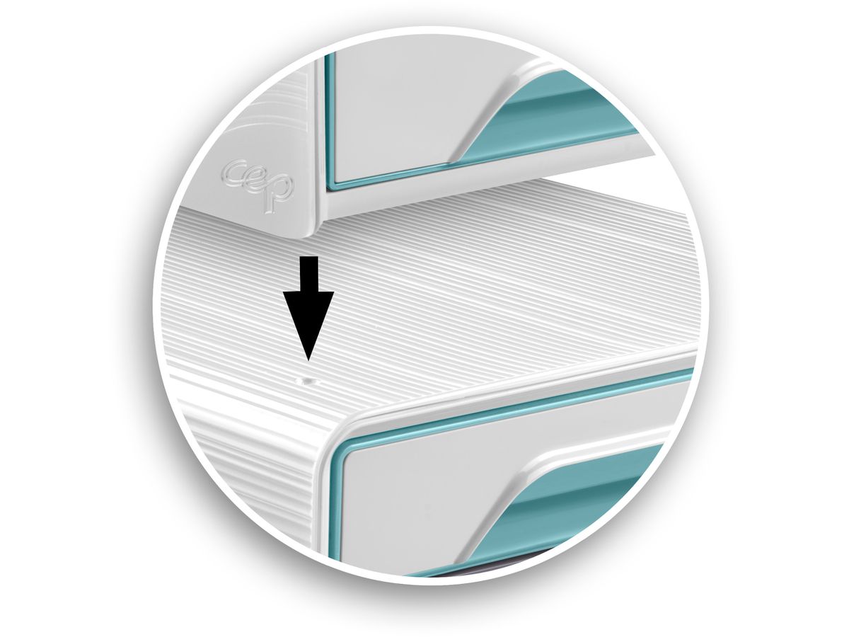 CEP Schubladenbox Smoove Riviera 1072136301 5 Schubladen grau/ weiss/mint (3462159020334)