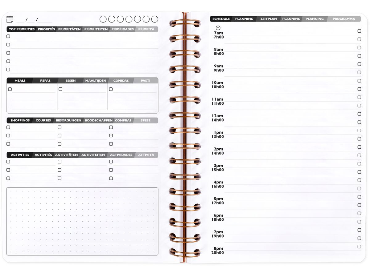 BIELLA Agenda AgeBag undatiert 78239C my Daily 125 Blatt tabak A5 (3329680782394)