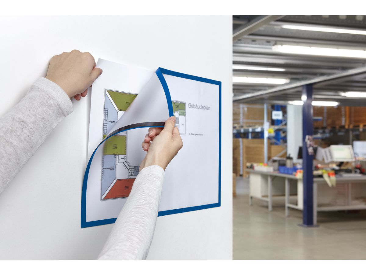 MAGNETOPLAN Cornice calamita magnetofix A3 1130403 blu 5 pezzi (4013695015002)