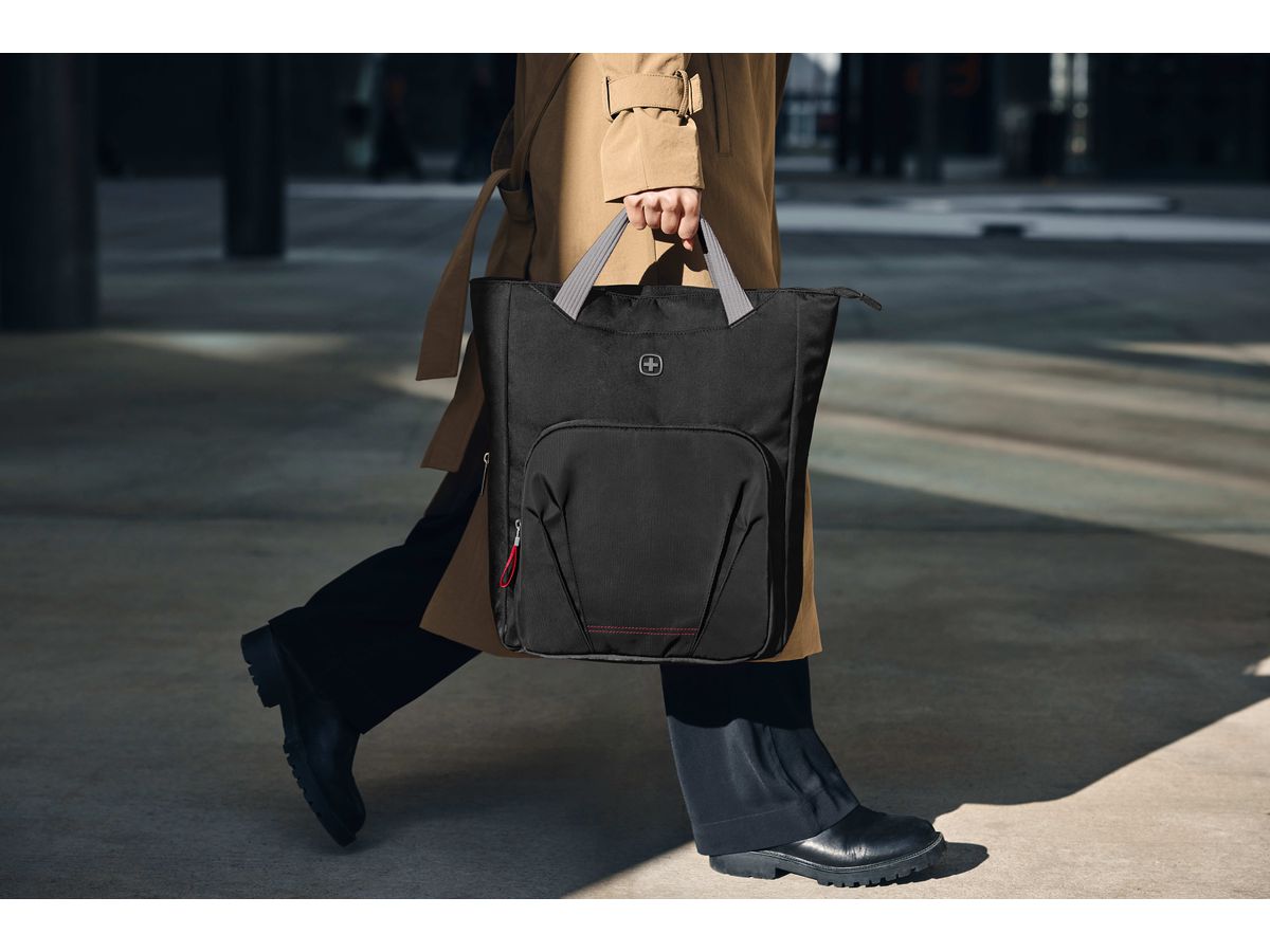 WENGER Motion Vertical Tote 15.6 Inch 612541 Laptop Tote Chic Black (7613329177921)