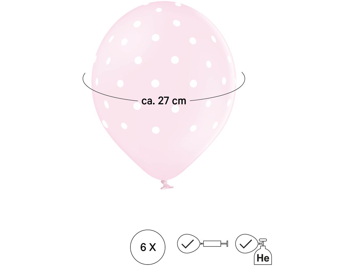 I AM CREATIVE Palloncini piccoli punti 27cm 1000-1056 pastello 6 pezzi (7611983246823)