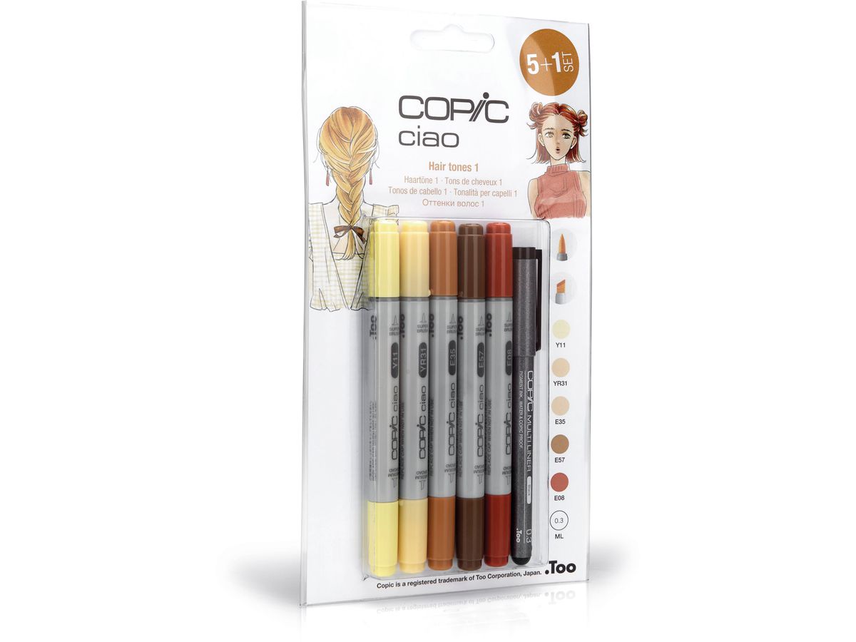COPIC Marker Ciao 22075572 5+1 Set Hair Tones 1 (4013695265322)