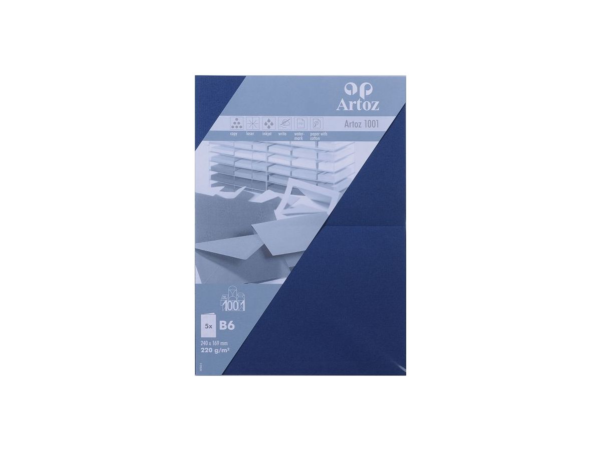 ARTOZ Karten 1001 B6 107362264 220g, classic blau 5 Blatt (7612450247770)