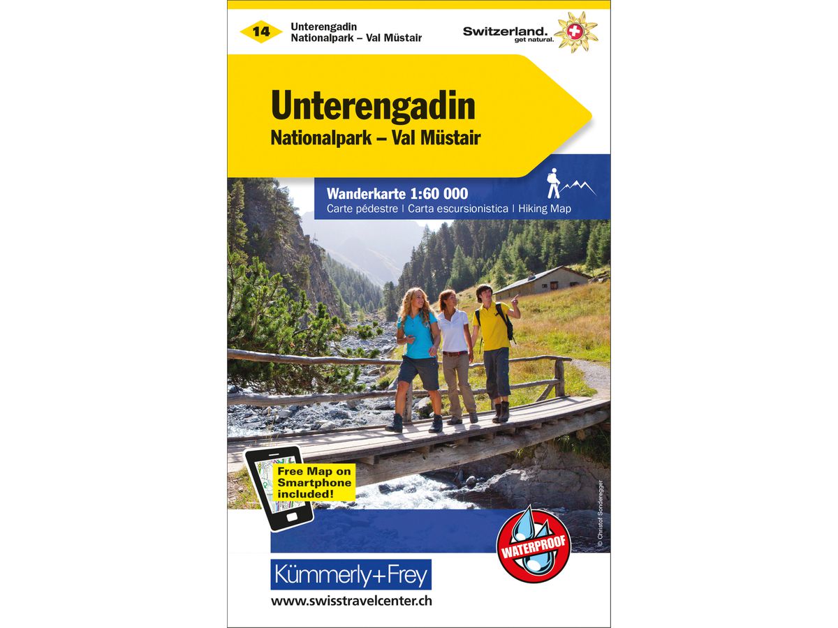 KÜMMERLY+FREY Wanderkarte 325902214 Unterengadin 1:60'000 (9783259022146)