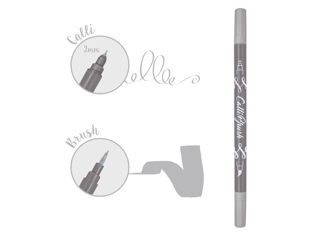 ONLINE Callibrush Pen Double Tip 2mm 19072/6 Grey (4014421190727)