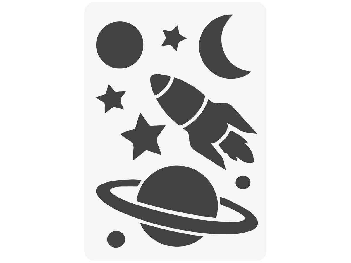 I AM CREATIVE Schablone 2000.66 Kids A5, Weltraum (7611983205707)