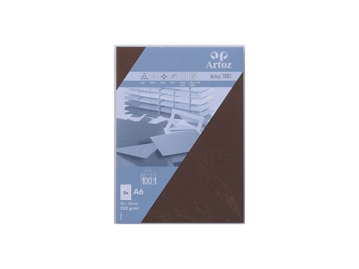 ARTOZ Cartoline 1001 A6 107326146 220g, marrone 5 fogli (7612450364101)