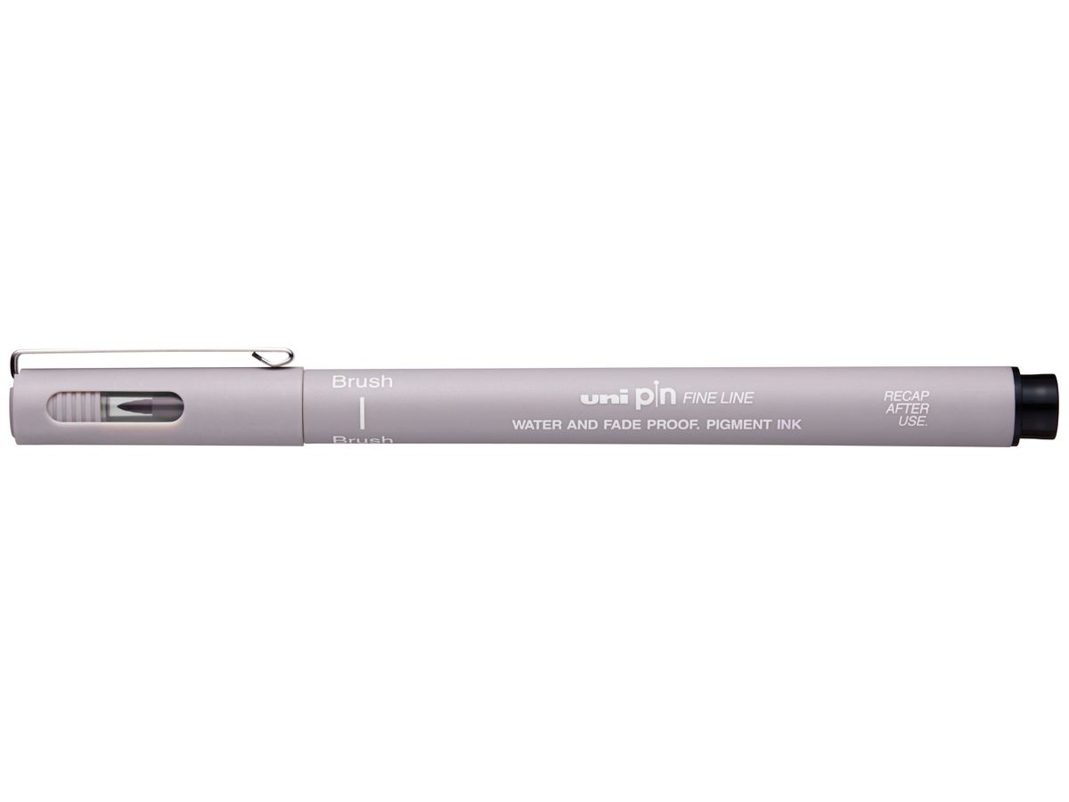 UNI-BALL Fineliner Pin Brush PINBR-200(S) LIGHT GREY hellgrau (4902778230848)