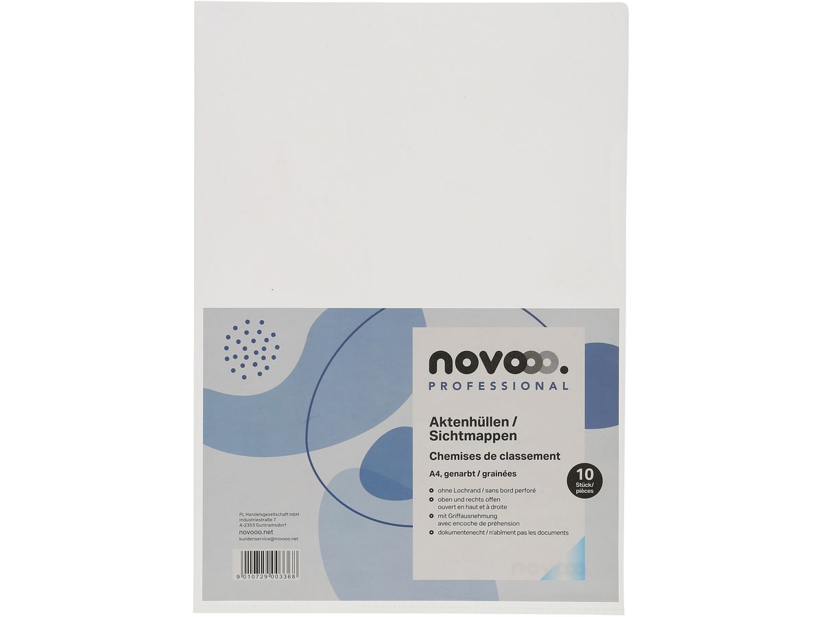 NOVOOO Pro chemises 120my A4 400197702 transparent grainé 10 pièces (9010729003368)