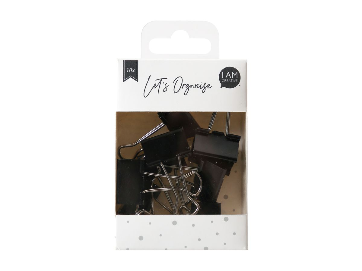 I AM CREATIVE Binder Clips Lets Organize 4035.14 noir, 25mm, 10 pcs. (7611983211739)
