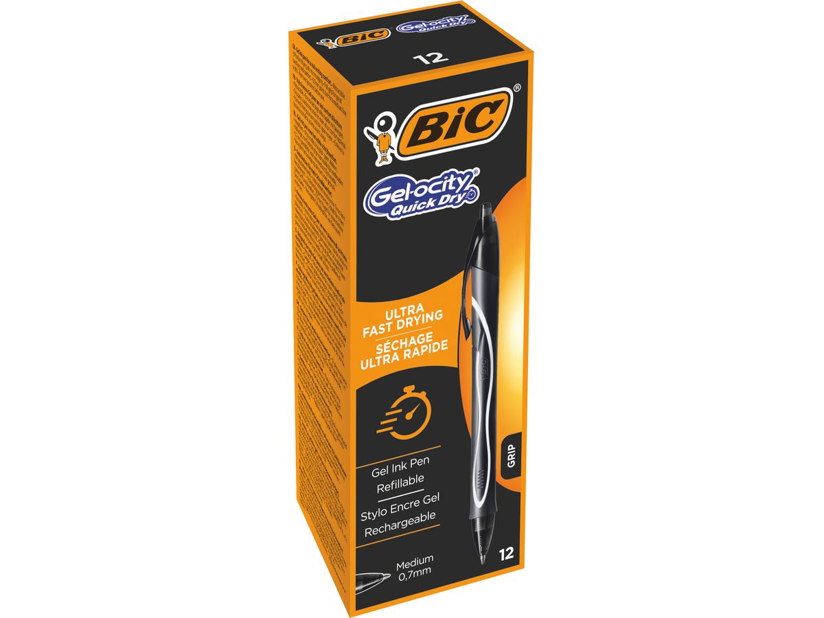 BIC Gel-ocity Quick Dry 0.7mm 949873 noir, 12 pcs. (3086123494664)