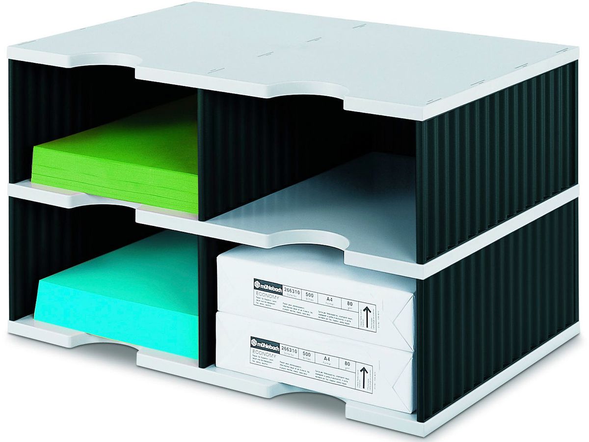 STYRO Sistema arch. styrodoc jumbo 268-0222.98 grigio/nero 4 scomparti (7612176108249)