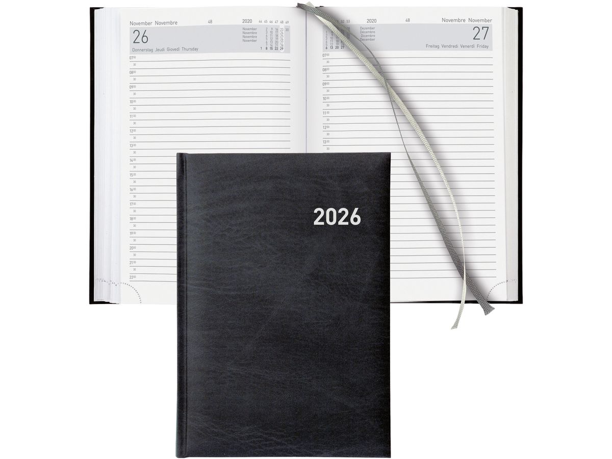 BIELLA Agenda Executive 2026 806510020026U 1J/1P noir ML 14.5x20.5cm (7611365523764)